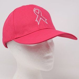 Breast Cancer Awareness Cap Pink Adjustable Strapback Embroidered Ribbon New Hat